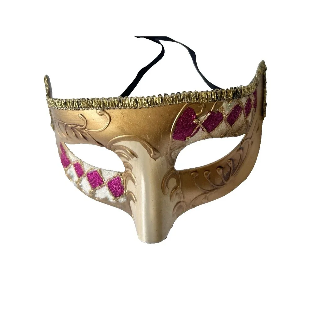 New Orleans Mardi Gras Face Mask Adult One Size Costume Dress Up Collectible